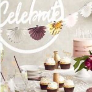 NEW Crate&Barrel White CELEBRATE Sign XL